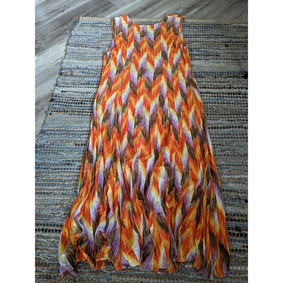Roaman’s Colorful Zig Zag Maxi Sundress Size 26/28 Whimsy Cluttercore Smocked - Picture 5 of 5